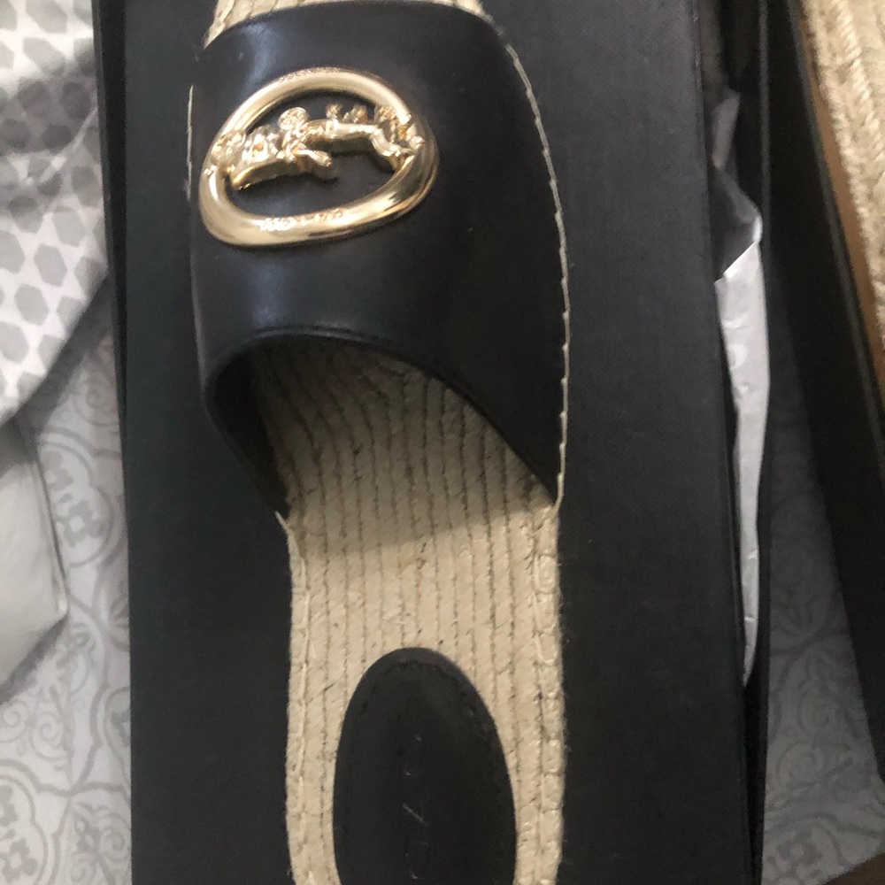 Black size 8 coach sandals